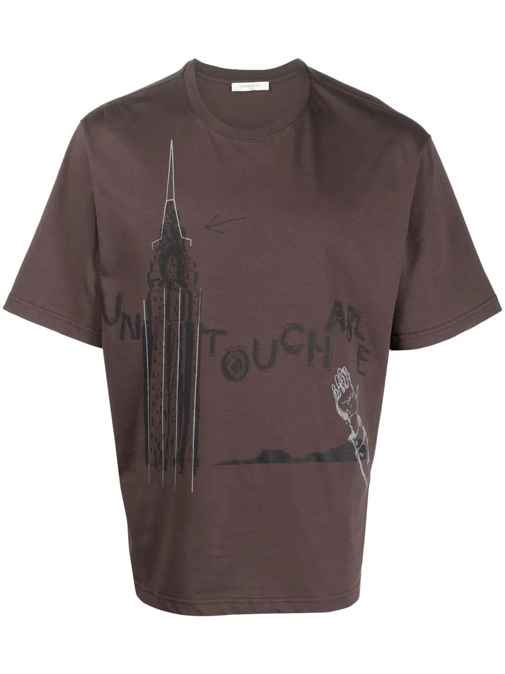 

Ih Nom Uh Nit Untouchable-print detail T-shirt - Brown