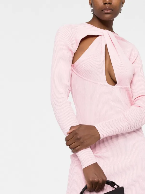 Coperni Twisted cut-out Midi Dress | Pink | FARFETCH GE