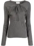 Coperni twisted cut-out rib-knit top - Grey