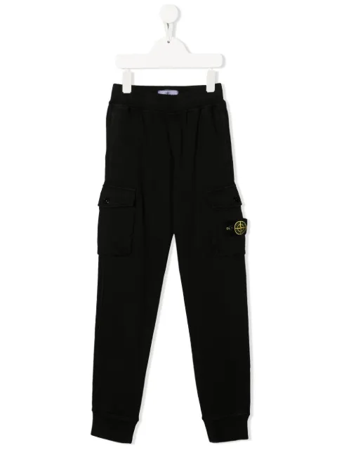 Stone Island Junior logo-patch cotton track pants