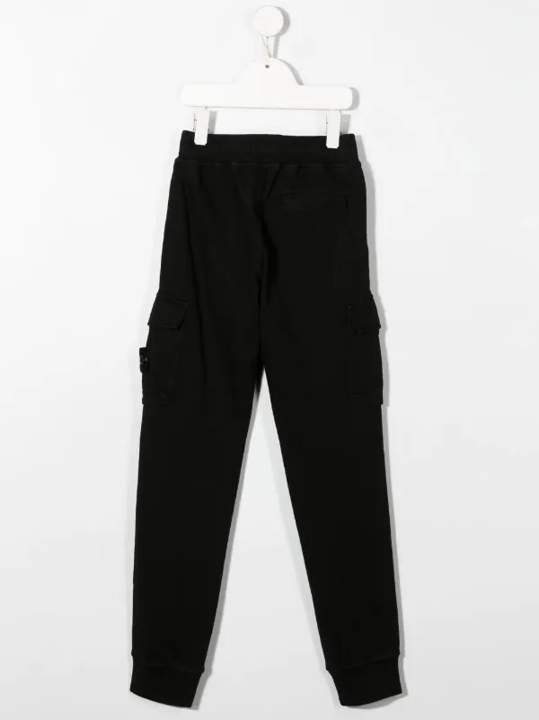 Stone Island Junior logo patch Cotton Track Pants Black FARFETCH PT