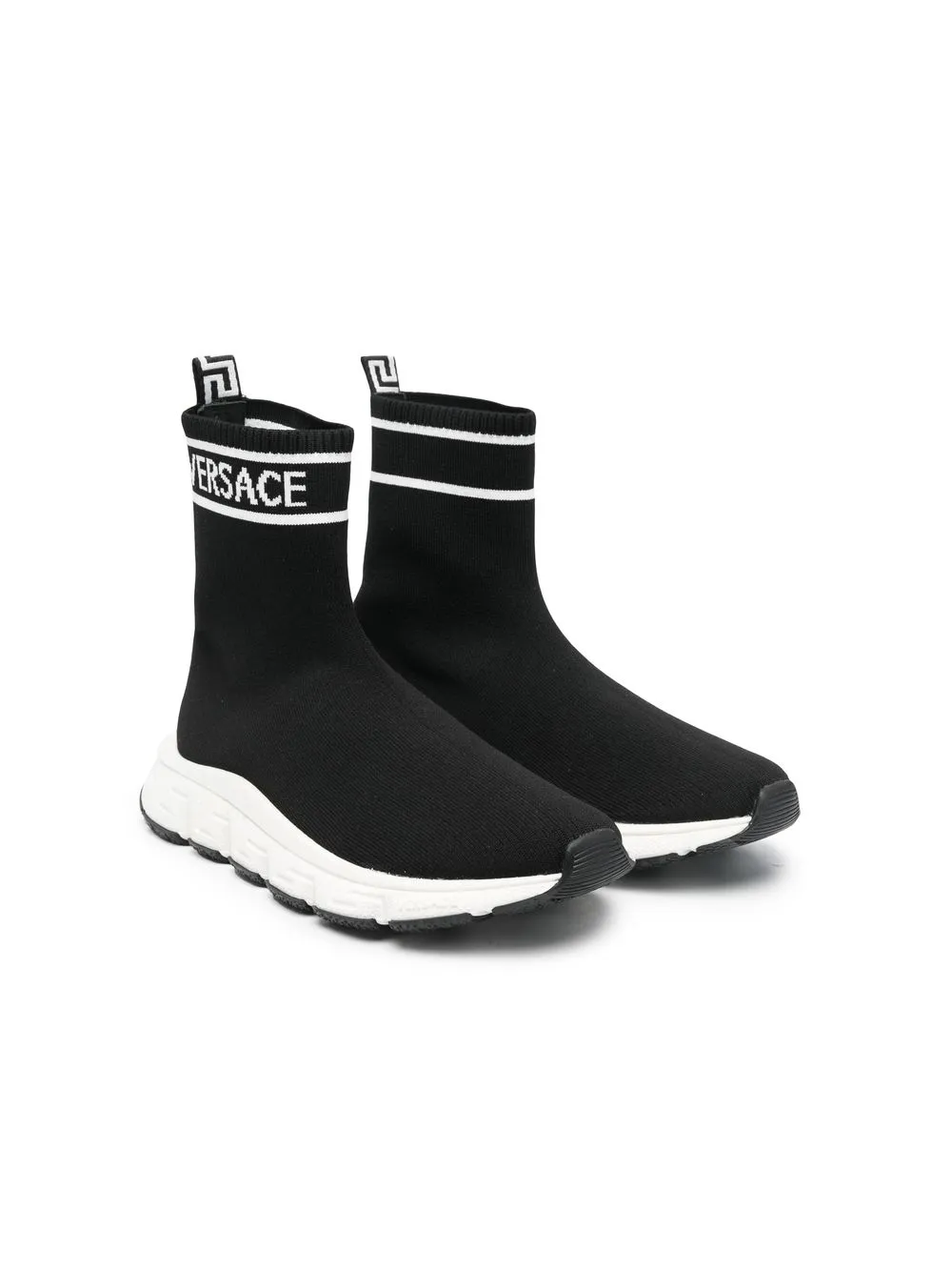 

Versace Kids tenis estilo calcetín con logo - Negro