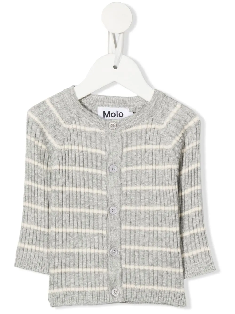 

Molo cárdigan tejido de canalé con botones - Gris