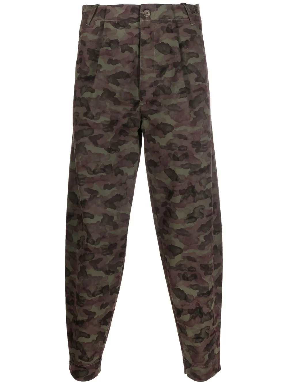 

Société Anonyme camouflage-pattern tapered trousers - Brown