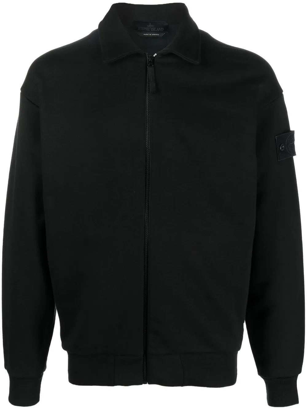 

Stone Island Compass patch zipped jacket - Black