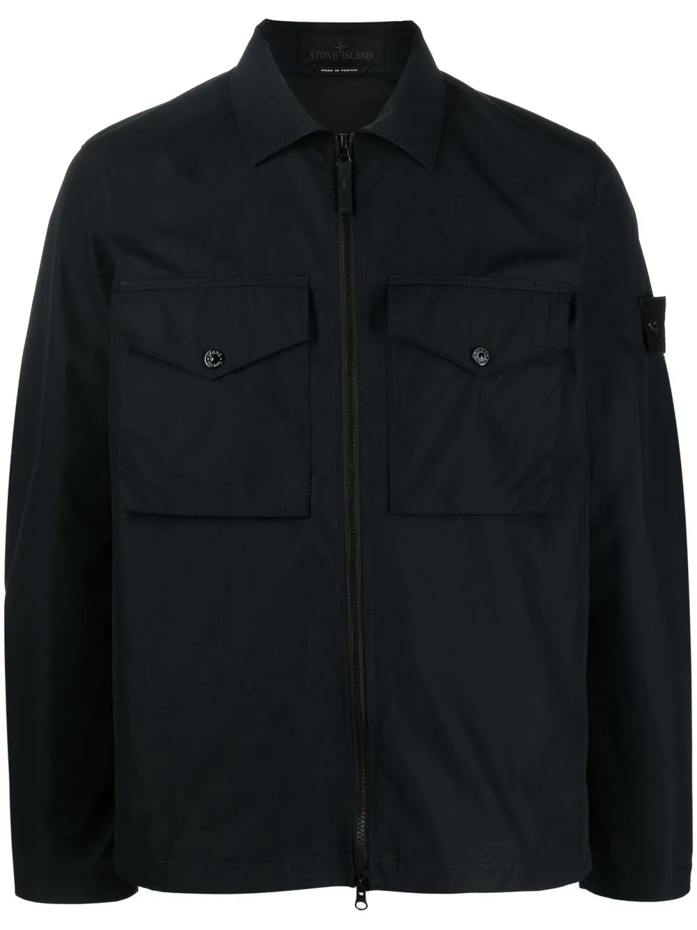 

Stone Island chamarra camisera con parche de Compass - Negro