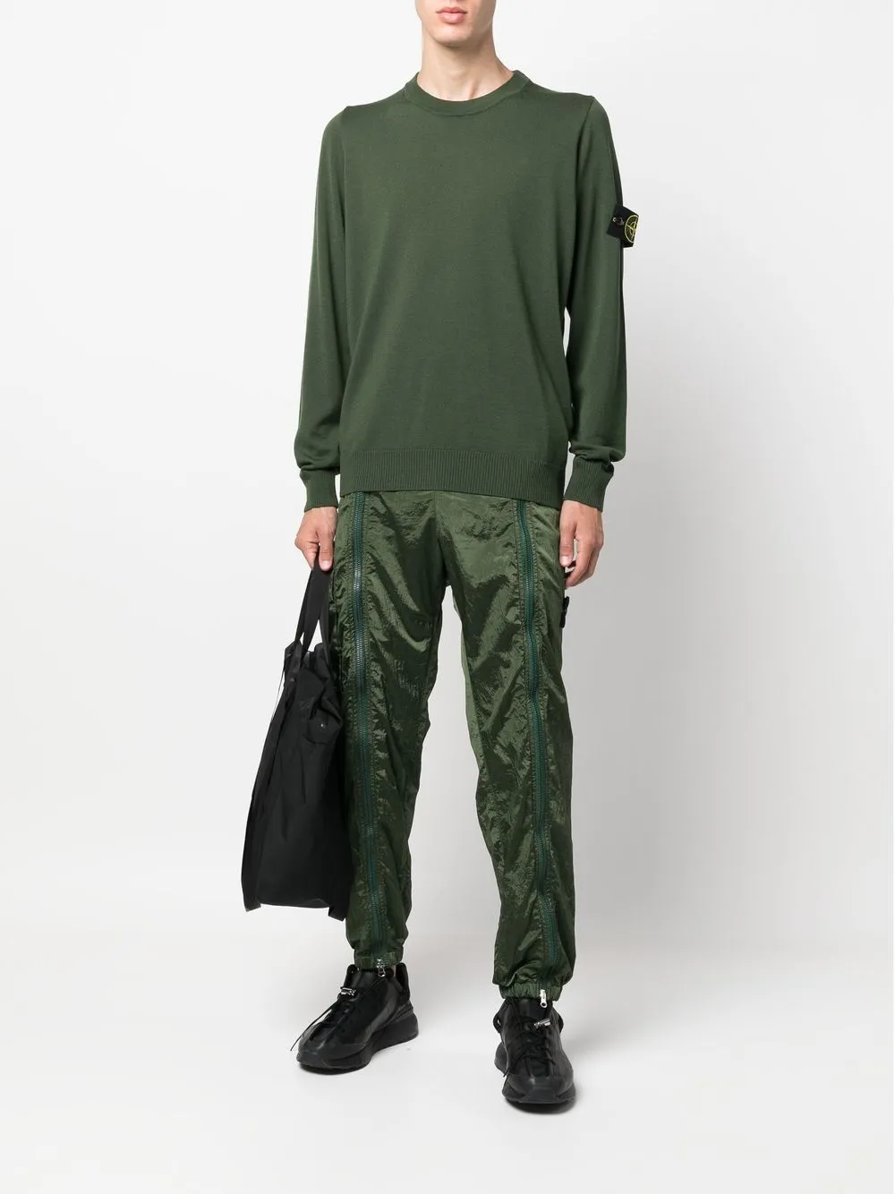 Stone Island Trui met patch - Groen