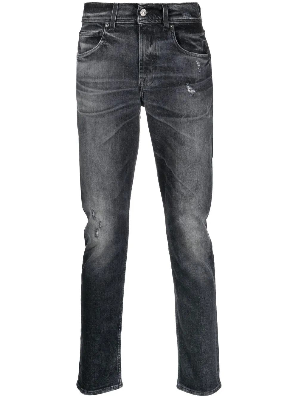 

7 For All Mankind distressed skinny-cut jeans - Black