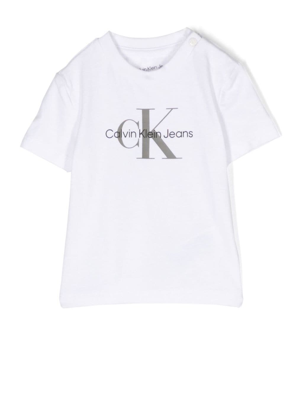 Calvin Klein Babies' Logo-print Short-sleeve T-shirt In White