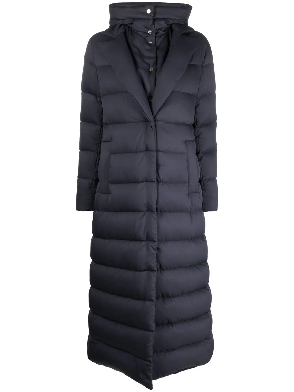 

Herno layered-effect padded long coat - Blue