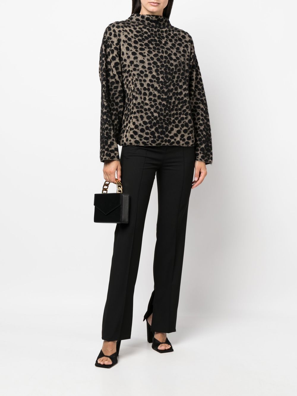 Image 2 of Genny leopard-print knitted top