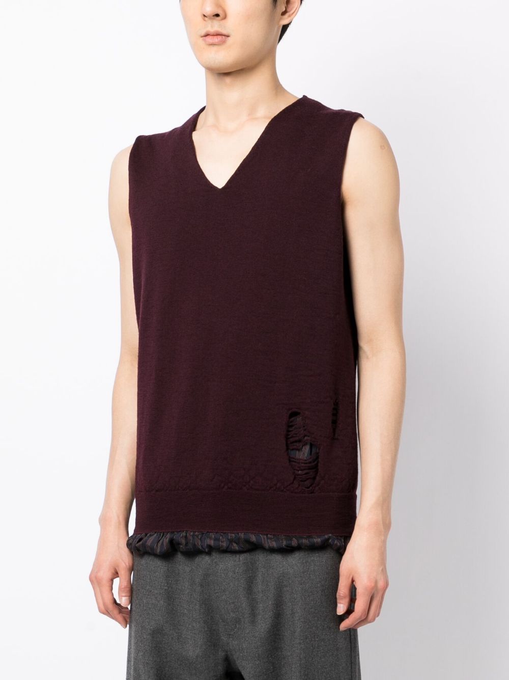 Maison Margiela distressed sleeveless jumper Men