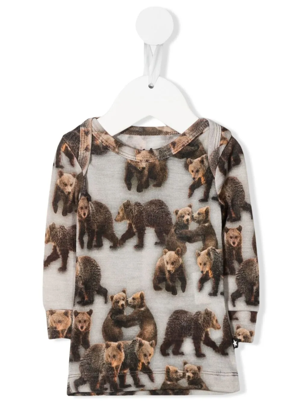 

Molo bear-print long-sleeve top - Neutrals