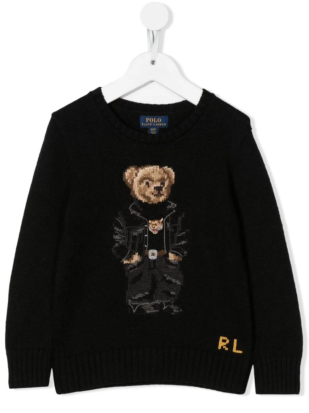 

Ralph Lauren Kids suéter tejido con motivo Polo Bear - Gris