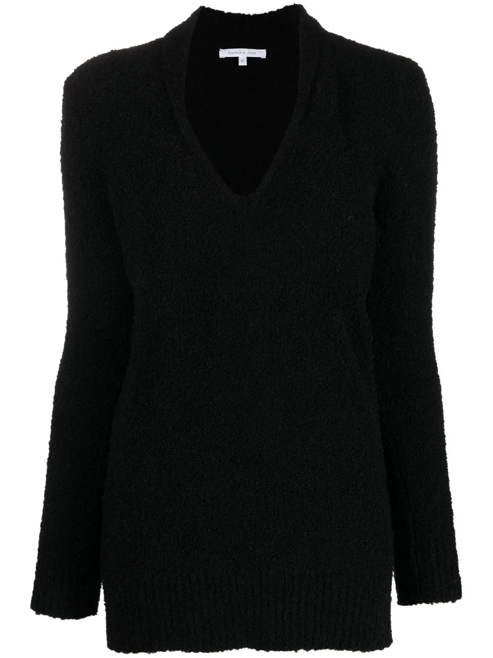 

Patrizia Pepe V-neck bouclé jumper - Black