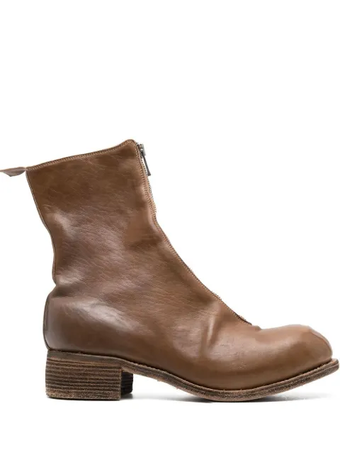 Guidi front-zip round-toe boots
