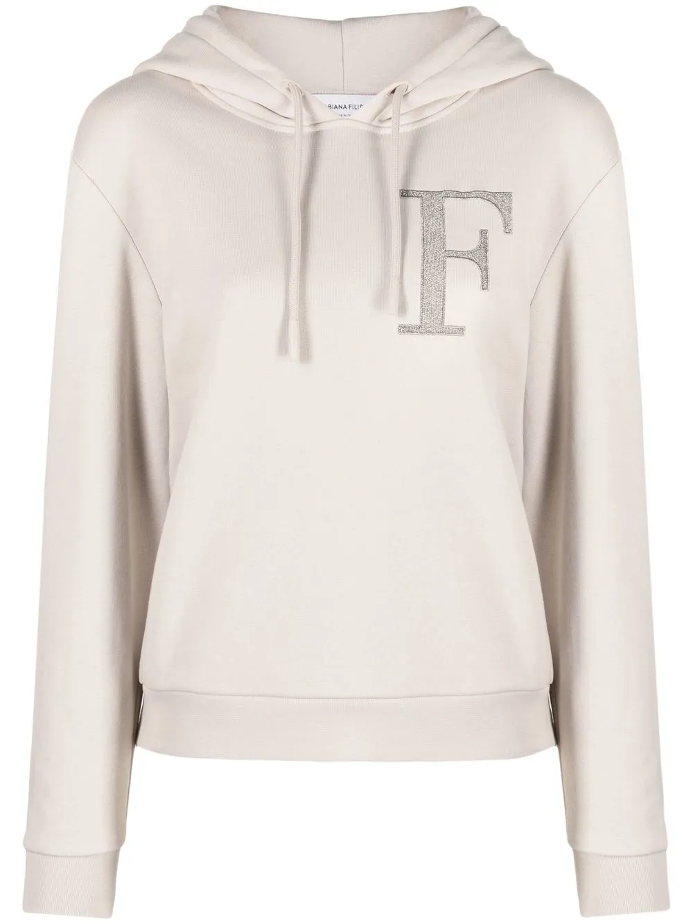 

Fabiana Filippi bead logo-embroidered hoodie - Neutrals
