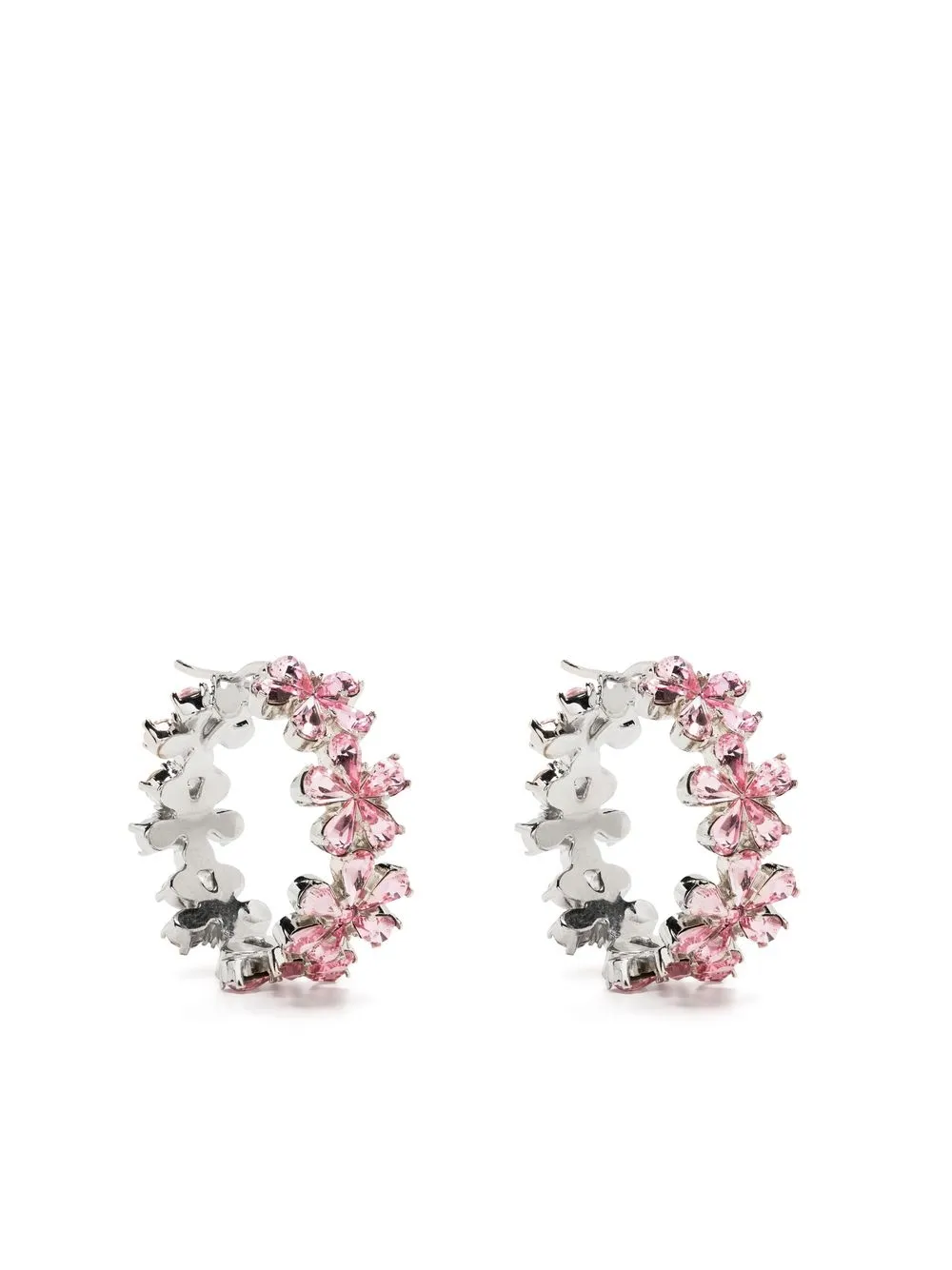 

Amina Muaddi Lily crystal-embellished hoop earrings - Silver