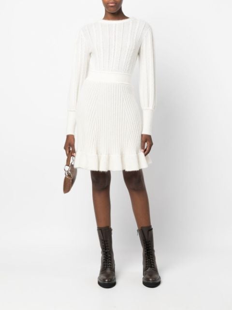 balloon sleeve knitted dress