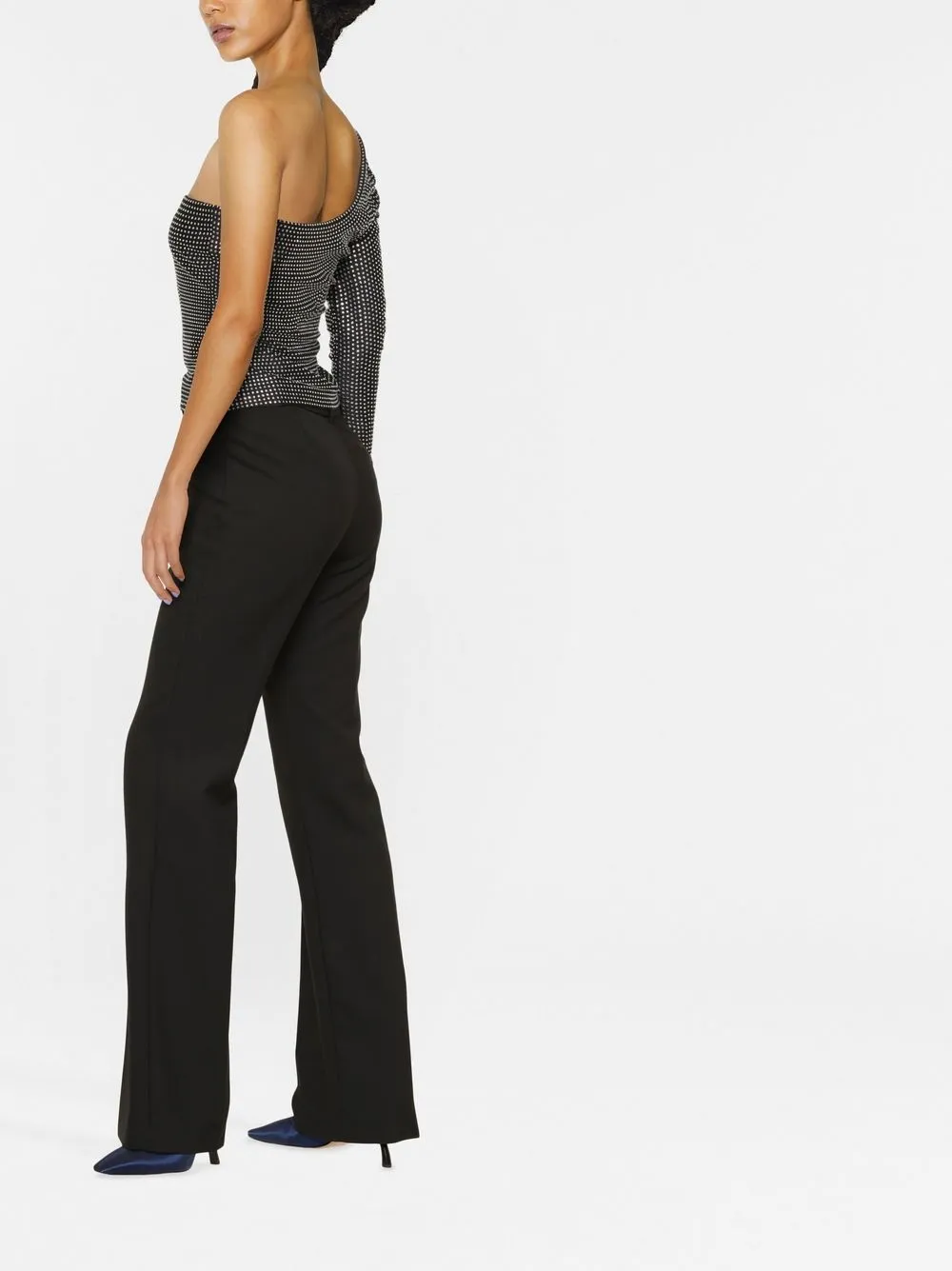 Giuseppe Di Morabito Crystal-embellished One-shoulder Top In Black
