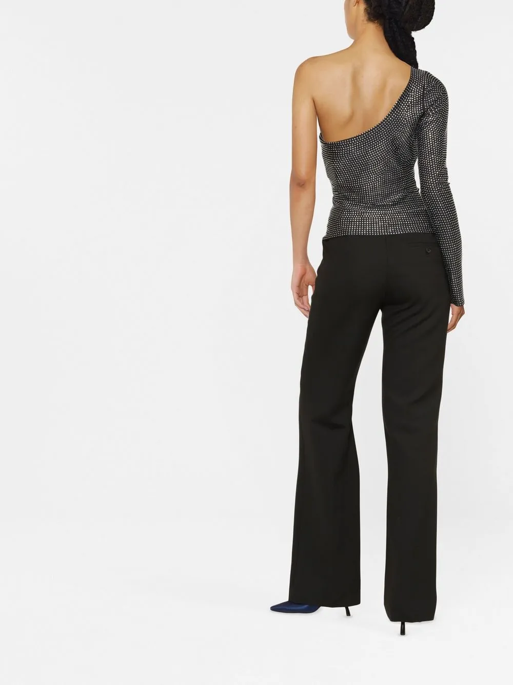 Giuseppe Di Morabito Crystal-embellished One-shoulder Top In Black