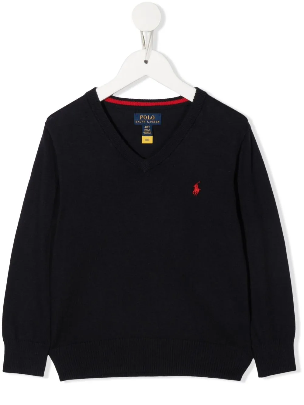 

Ralph Lauren Kids TEEN logo-embroidered V-neck jumper - Blue