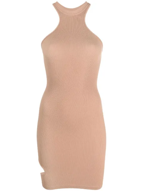 fine-ribbed mini dress