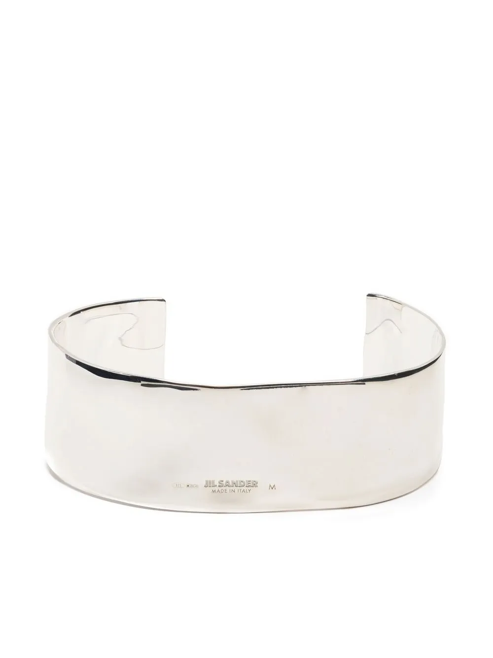 

Jil Sander logo-engraved hammered bracelet - Silver