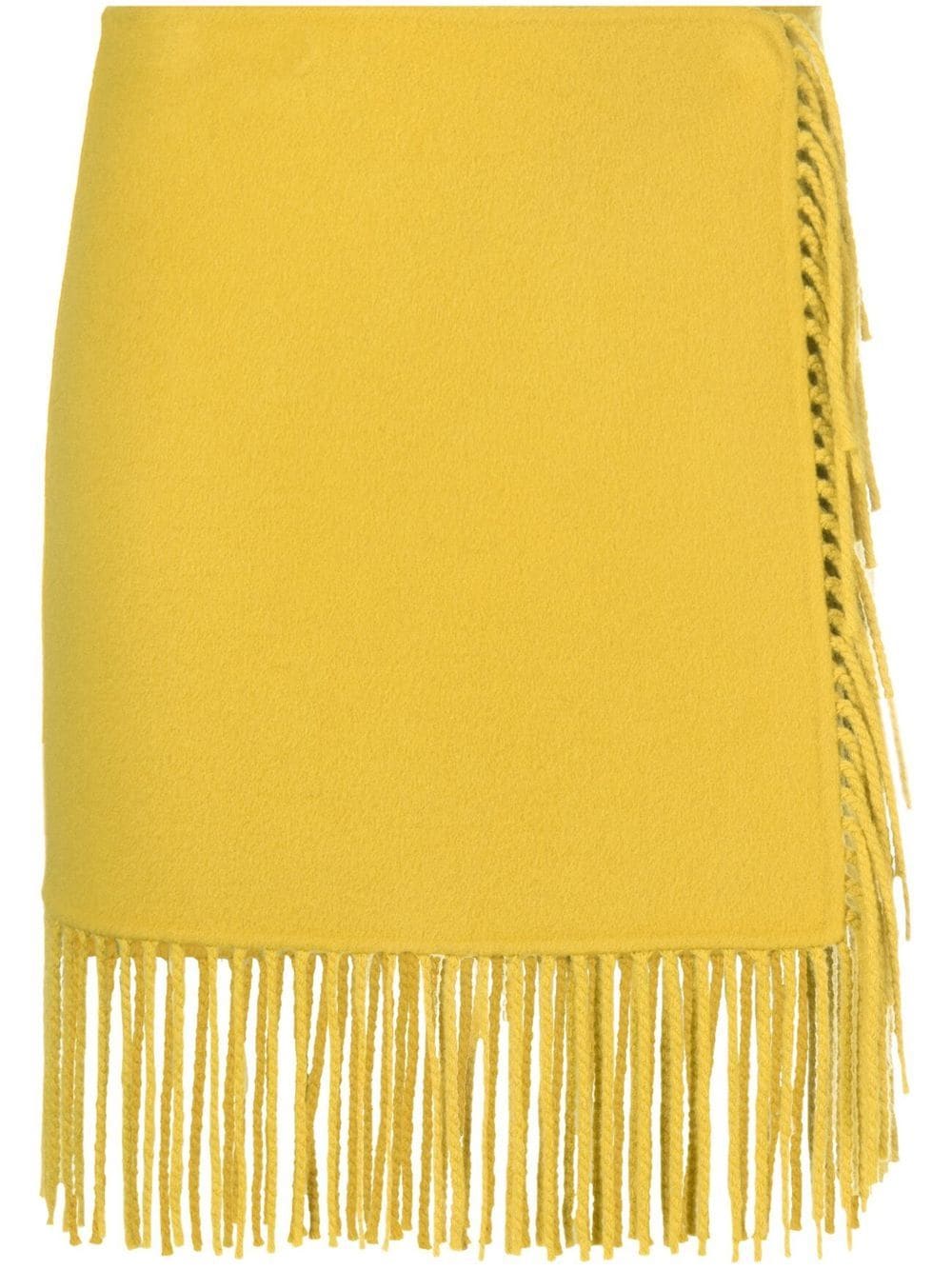 P.a.r.o.s.h Fringed Wrap Wool Skirt In Gelb
