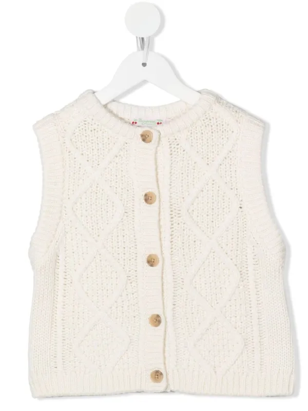 knit sleeveless cardigan