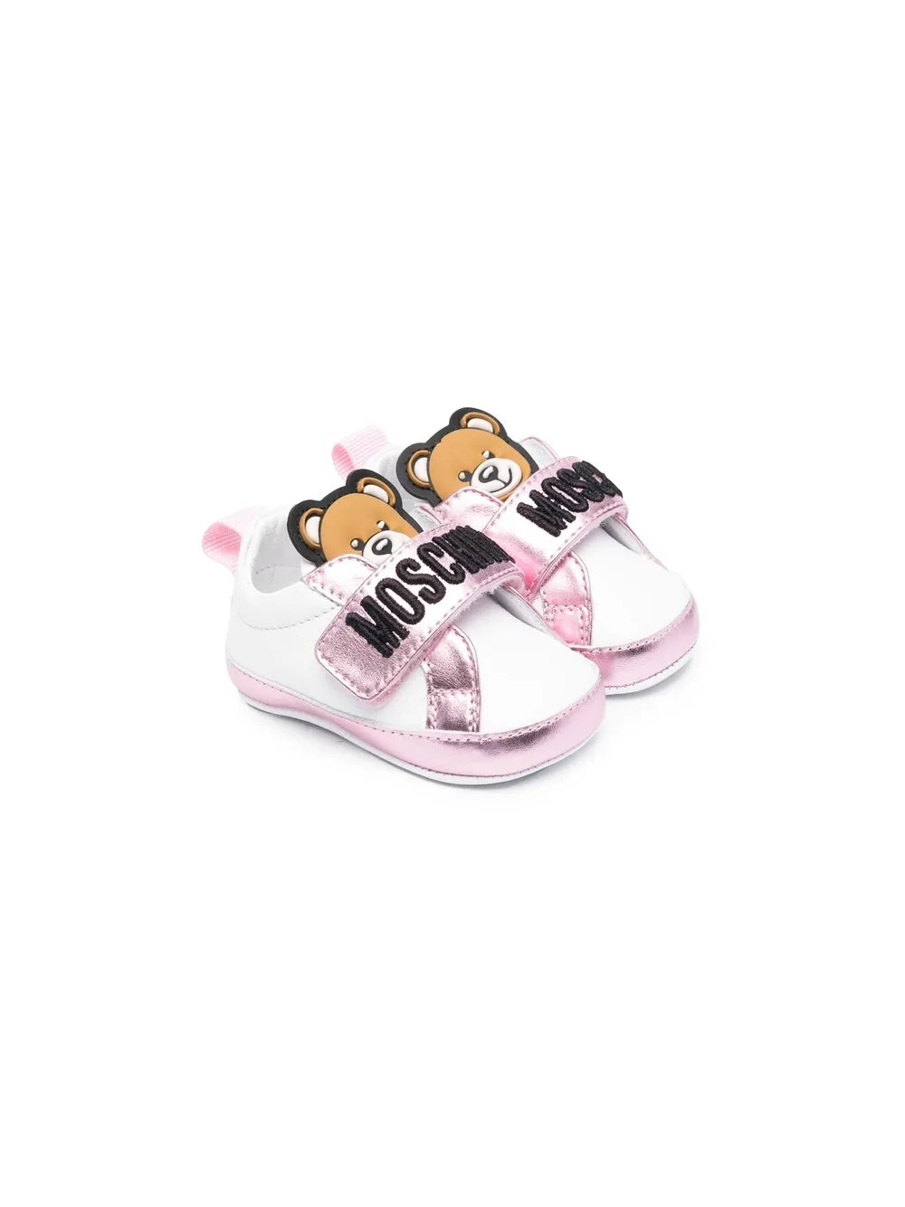 

Moschino Kids tenis con logo bordado - Blanco