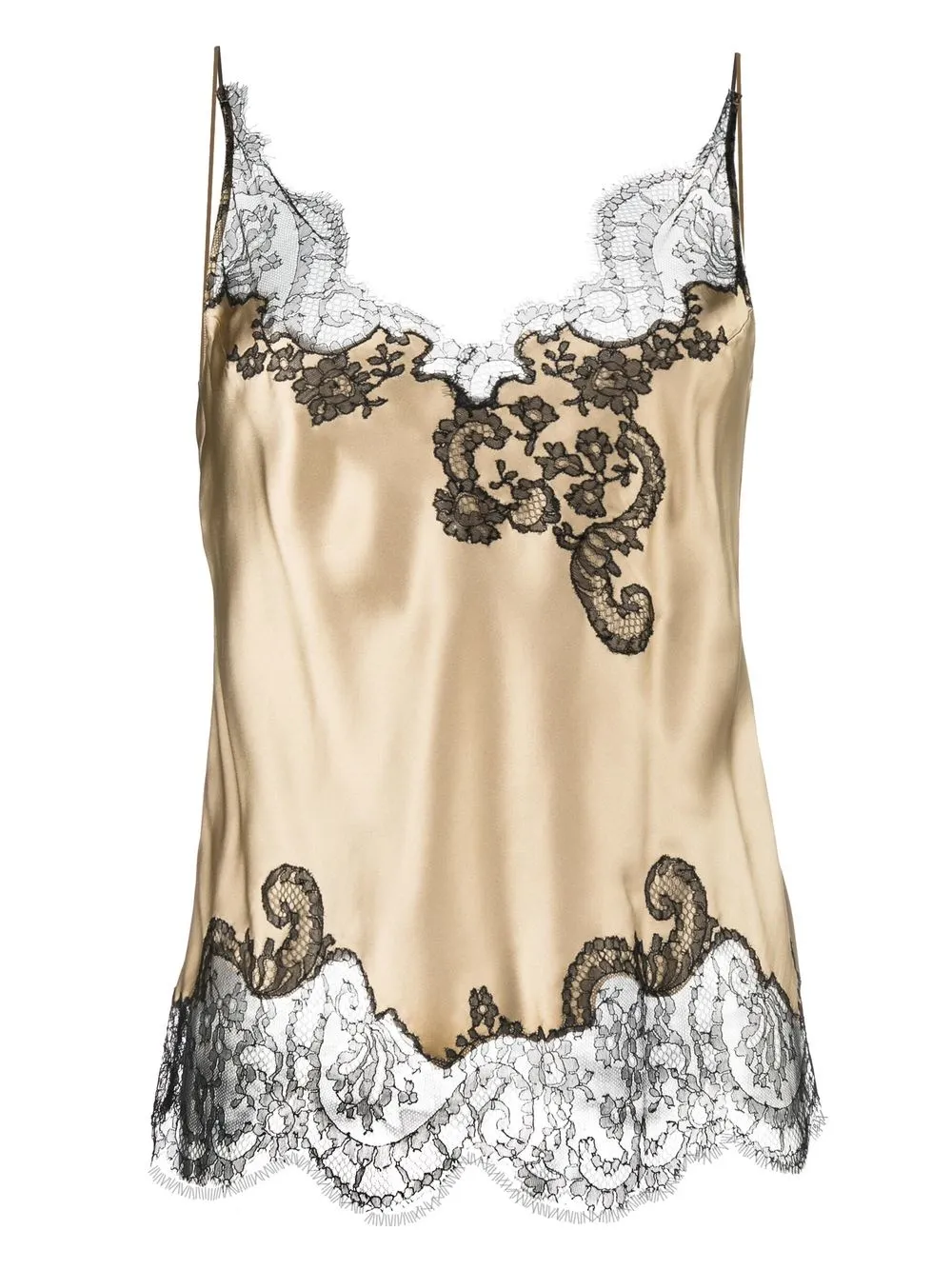 

Carine Gilson lace-detail silk camisole - Gold