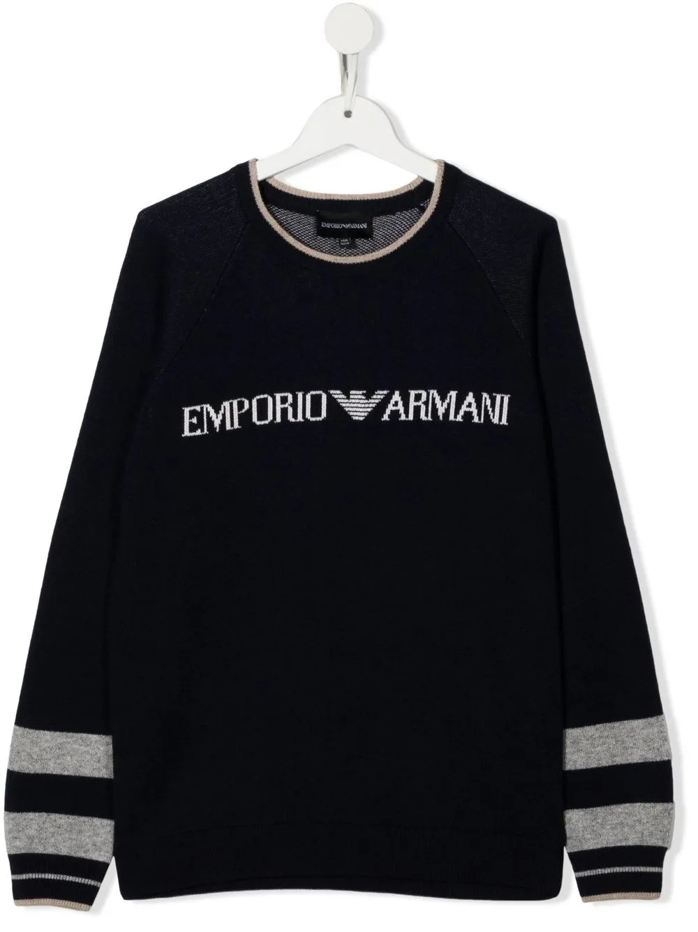 

Emporio Armani Kids suéter con cuello redondo y logo estampado - Azul