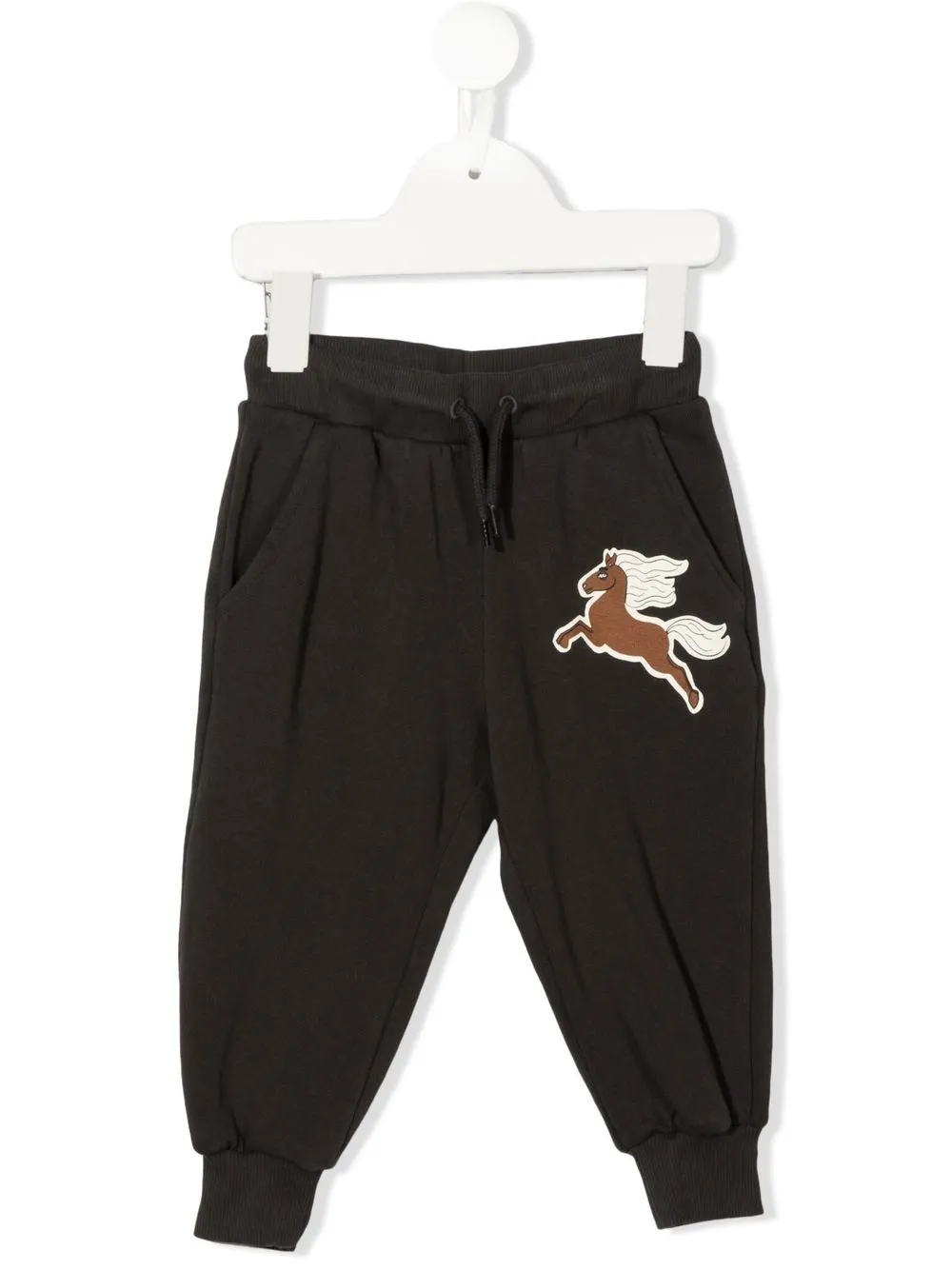 

Mini Rodini Horse-print organic-cotton pants - Black