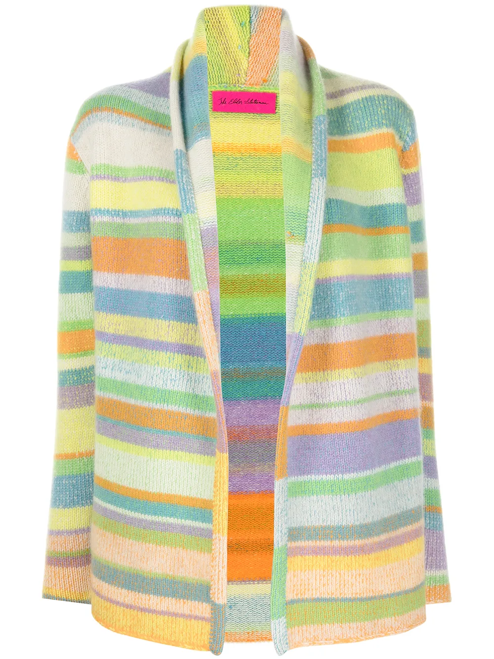 

The Elder Statesman striped open-front cardigan - Yellow