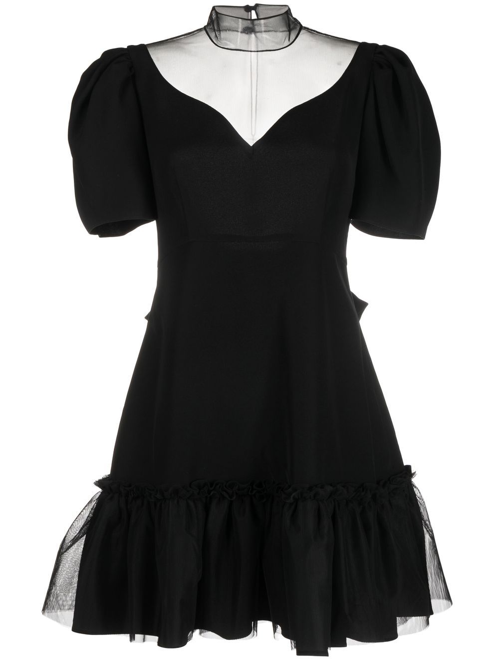 

Viktor & Rolf semi-sheer panel ruffled dress - Black