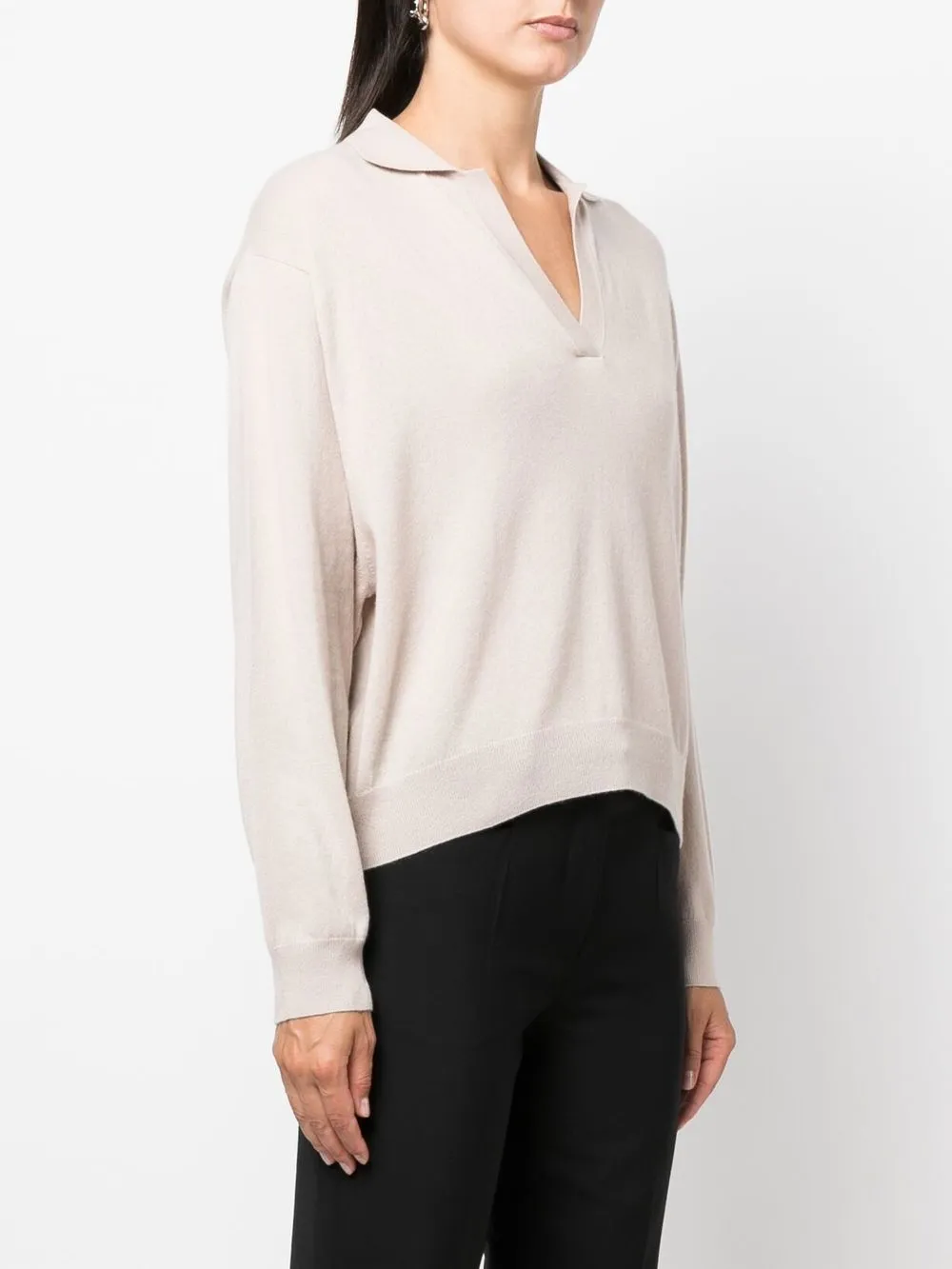  Arch4 V-neck Classic Collar Jumper - Neutrals 
