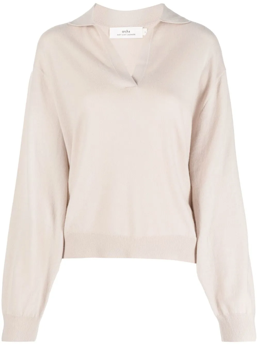 

arch4 V-neck classic collar jumper - Neutrals