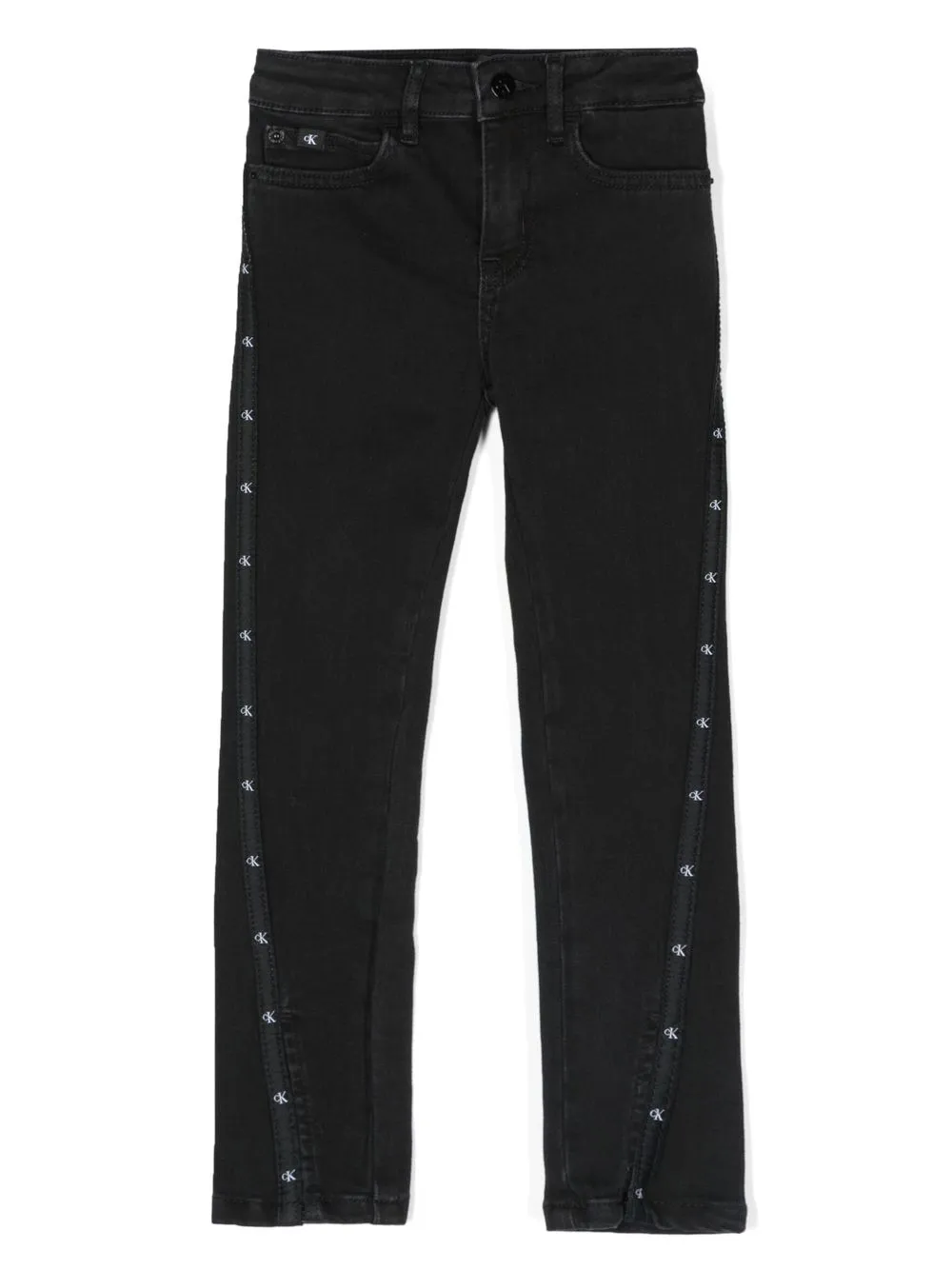 

Calvin Klein Kids skinny jeans con tiro alto - Negro