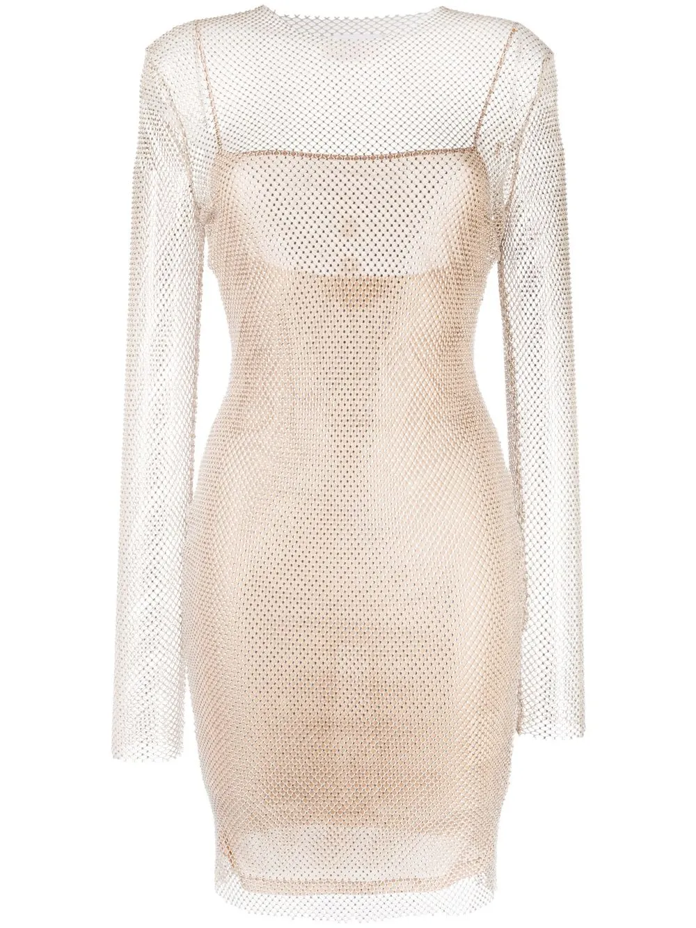 Image 1 of Genny crystal-embellished mesh mini dress