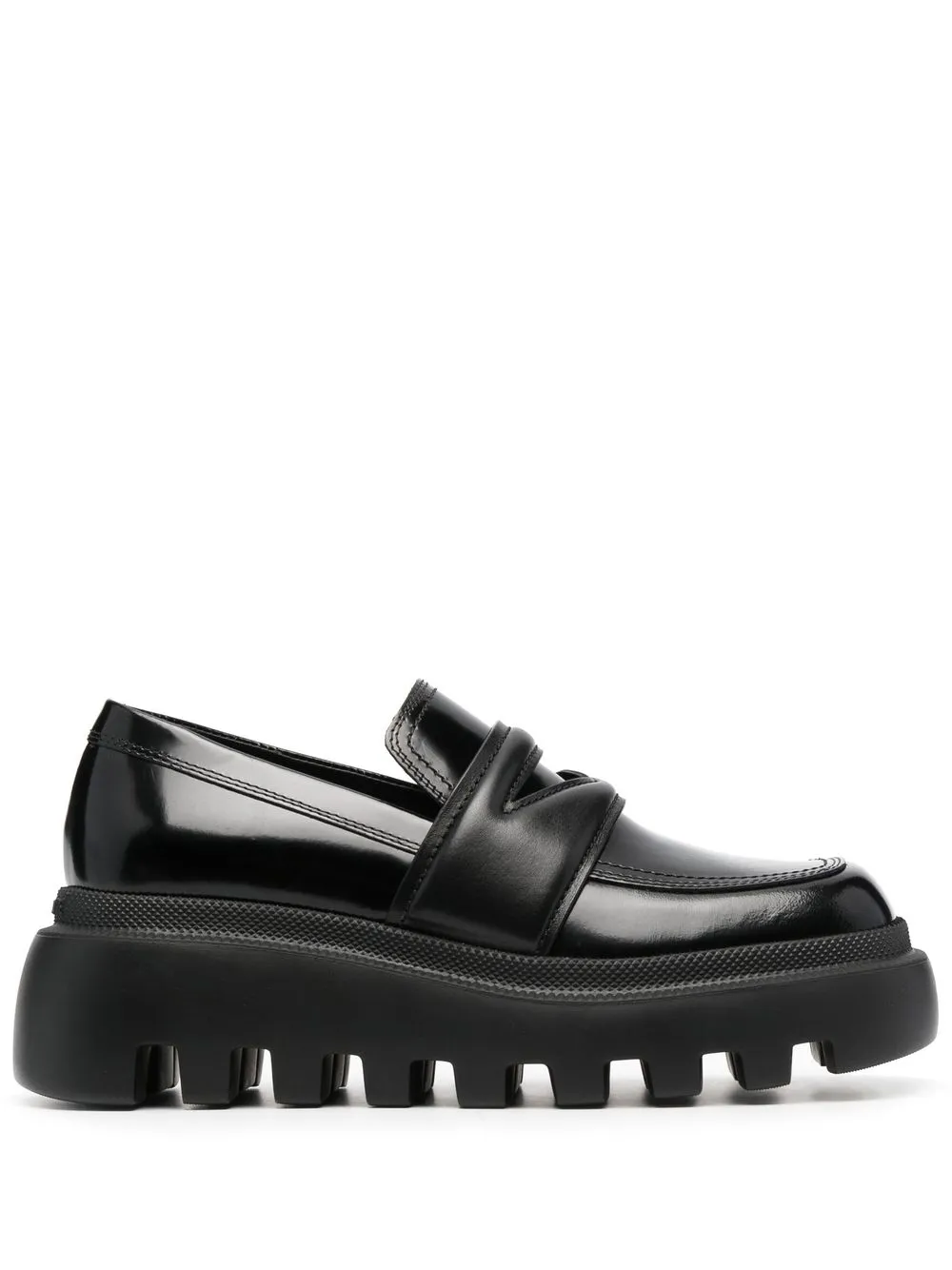 

Vic Matie square-toe leather Penny loafers - Black