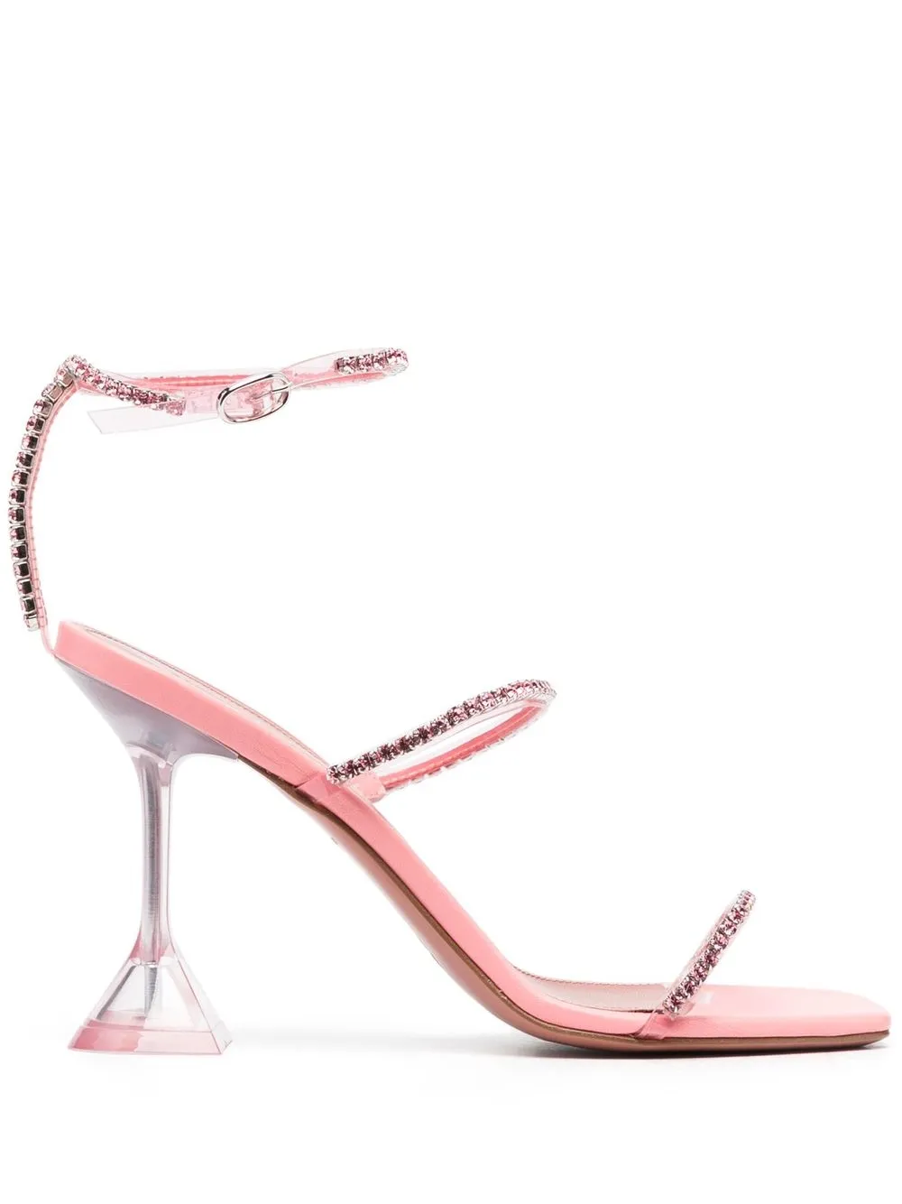 

Amina Muaddi crystal-embellished square-toe sandals - Pink