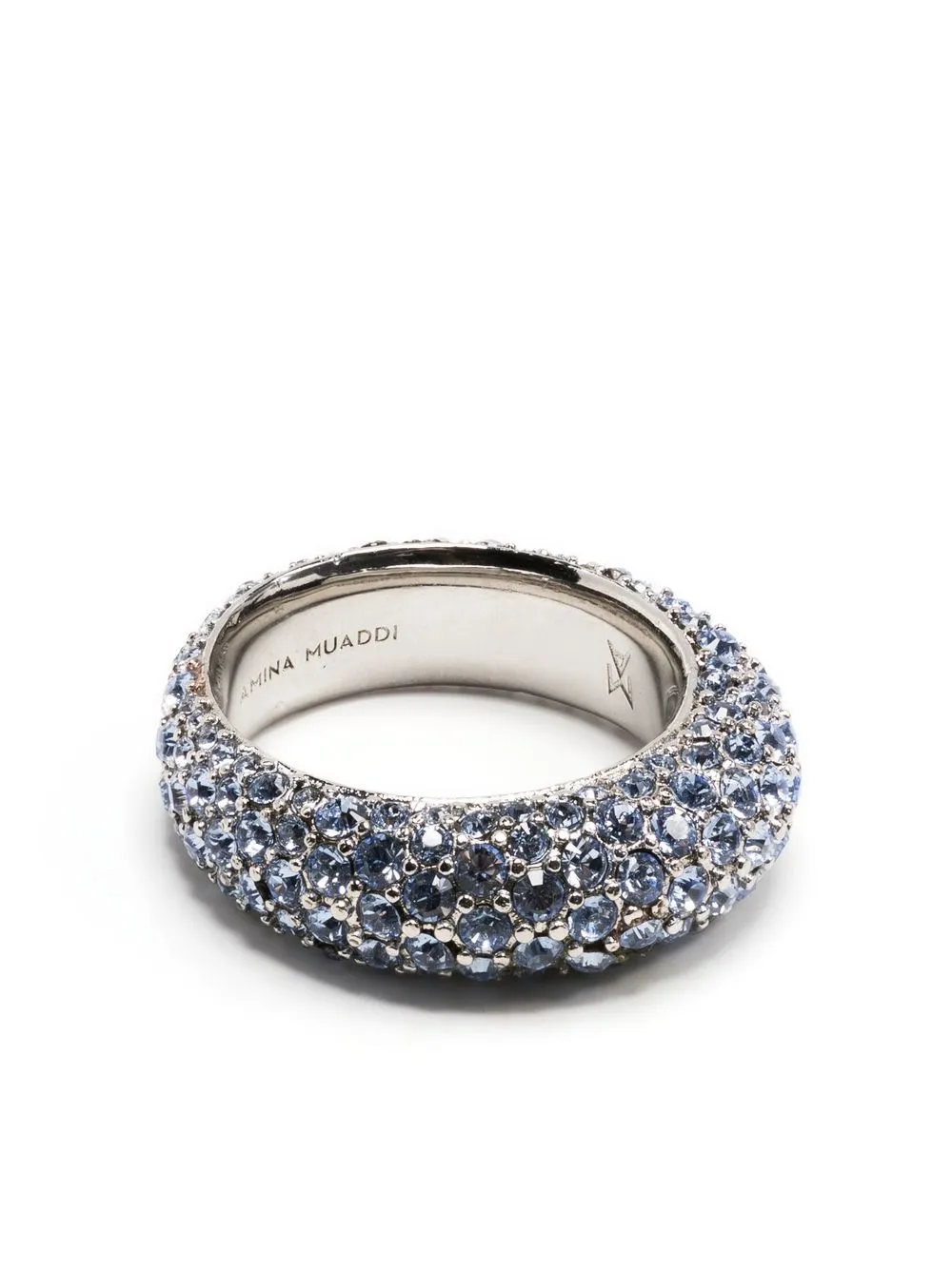 

Amina Muaddi crystal-embellished ring - Silver