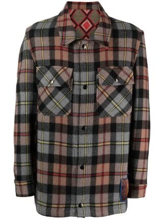 PIERRE-LOUIS MASCIA, Grey Men's Checked Shirt