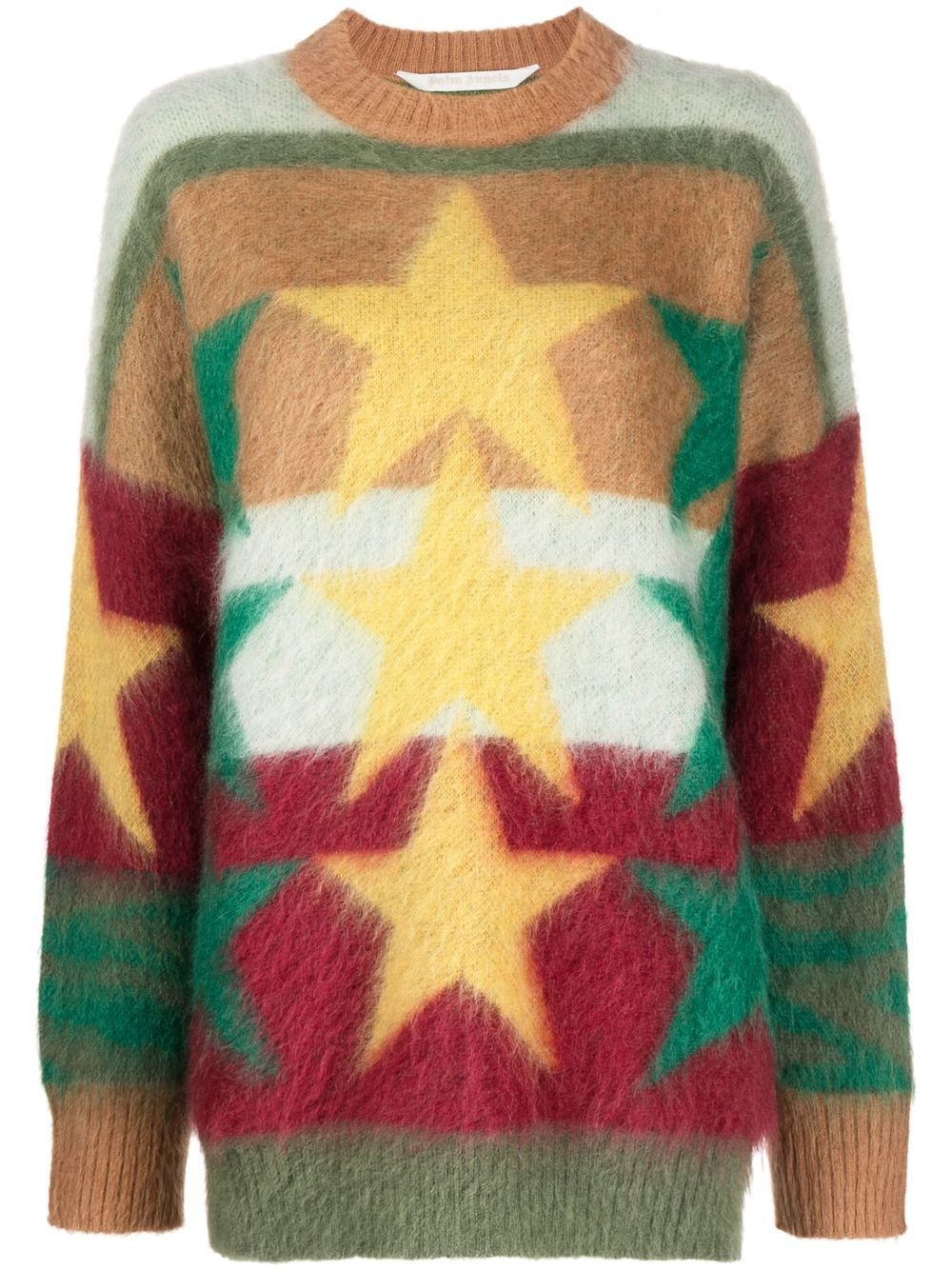 star-motif colour-block jumper