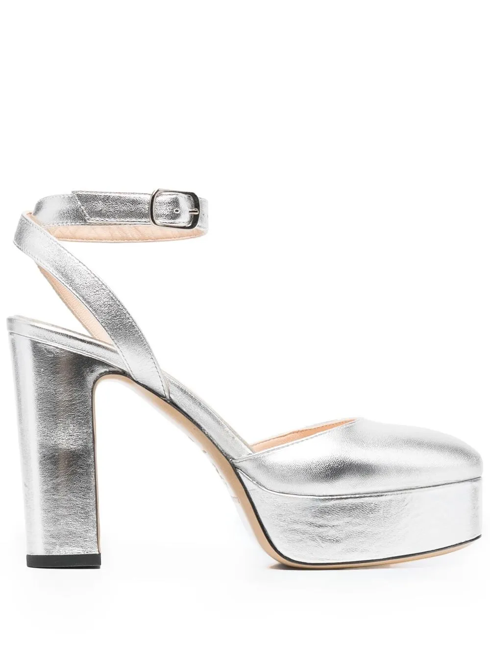 

P.A.R.O.S.H. metallic-leather platform pumps - Silver