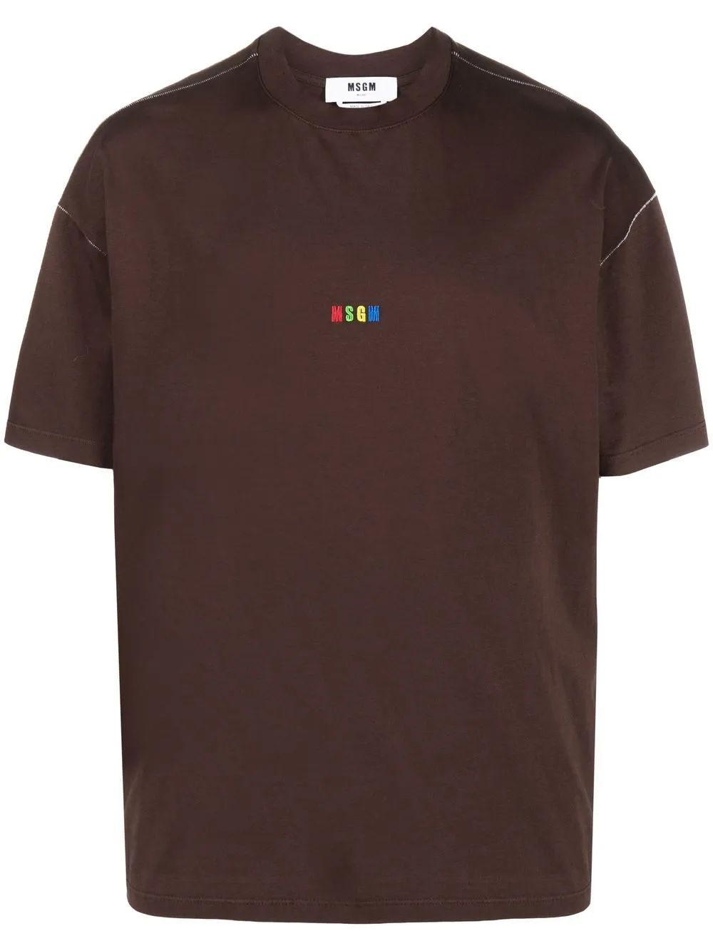 MSGM playera con logo estampado - Marrón