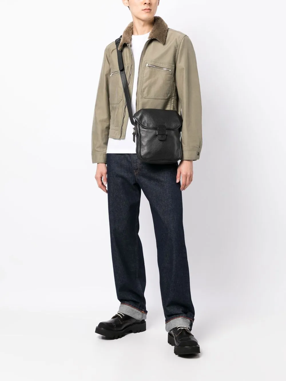 Leathersmith of London Leren schoudertas - Zwart