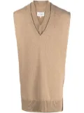 Maison Margiela layered V-neck vest - Brown