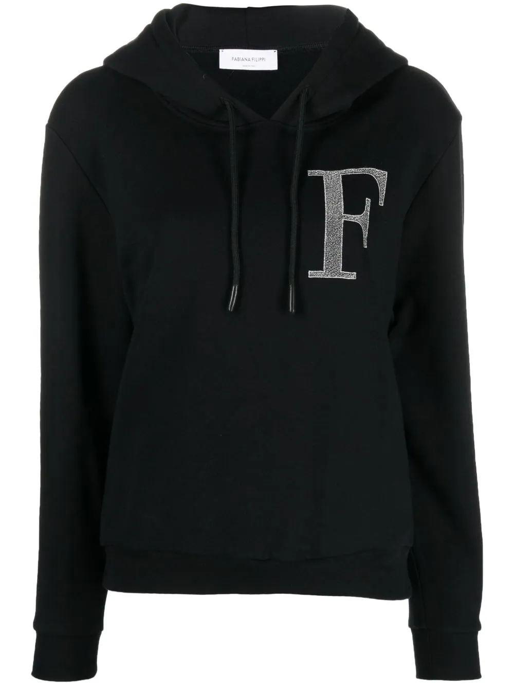 

Fabiana Filippi bead logo-embroidered hoodie - Black